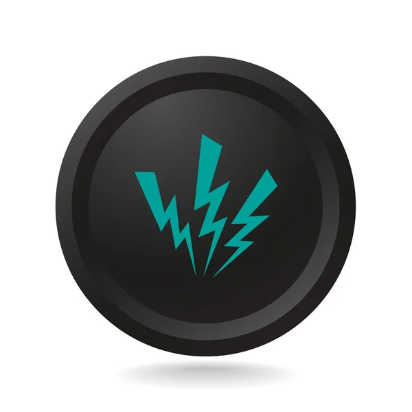 Icona elettricità sul pulsante nero — Vettoriale Stock