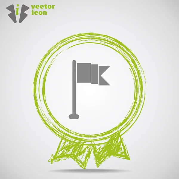 Pictogram vlag binnen medaille. — Stockvector