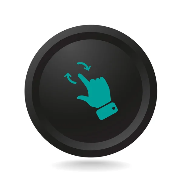 Ekran dotykowy ikona przycisk czarny — Wektor stockowy
