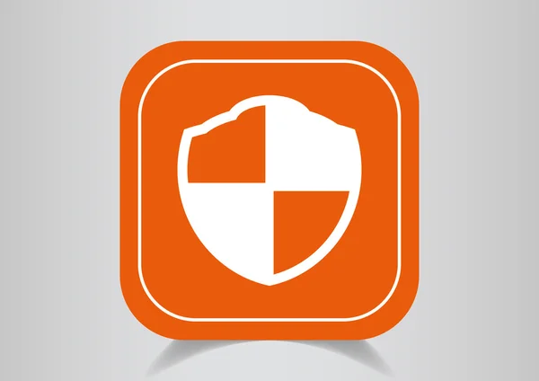 Icono de protección en el botón naranja — Archivo Imágenes Vectoriales