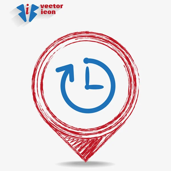 Horloge web pictogram — Stockvector