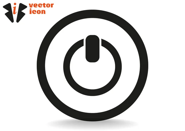 Icono de poder en círculo negro — Vector de stock