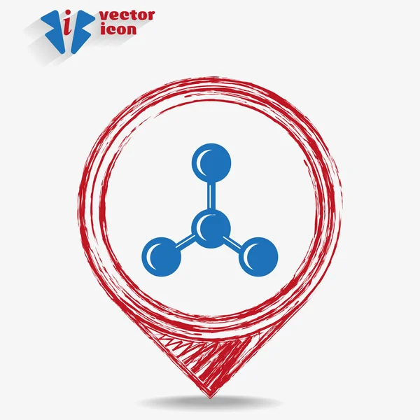 Moleculaire samengestelde web pictogram — Stockvector