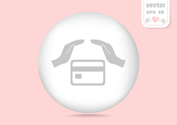 Ikona karta kredytowa na przycisk — Wektor stockowy