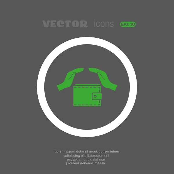 Monedero icono web — Vector de stock