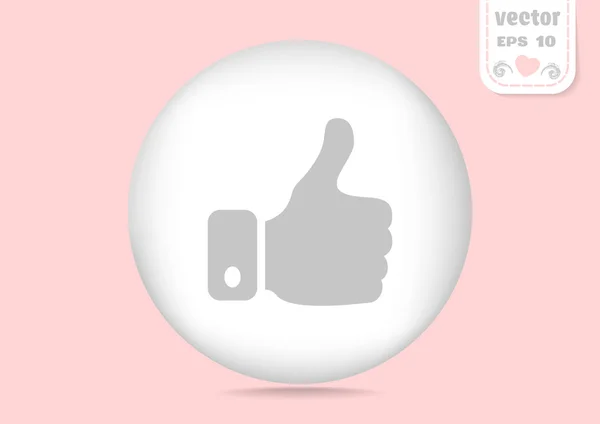 Gray web icon thumb up — Stock Vector