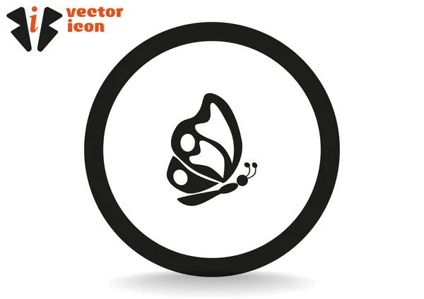 Vlinder pictogram geïsoleerd in cirkel — Stockvector