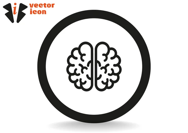 Иконный мозг в черном круге — стоковый вектор