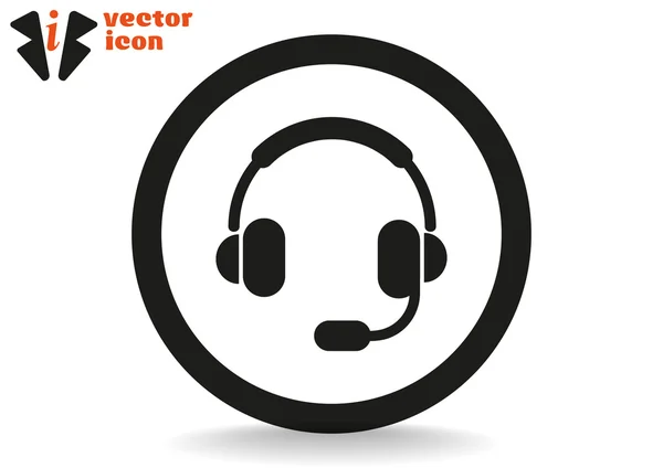 Černá a bílá sluchátka Icon — Stockový vektor