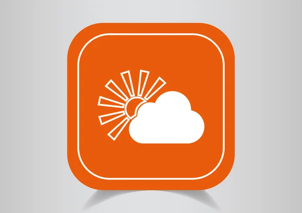 Meteorologia do ícone no botão laranja — Vetor de Stock
