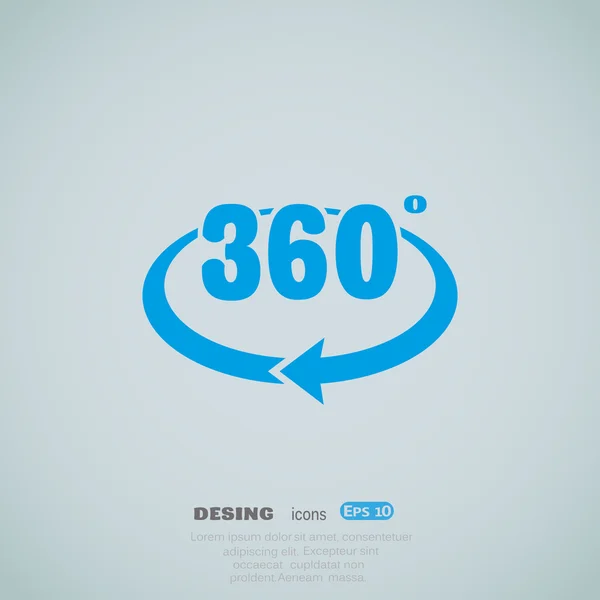 Rotación de 360 grados icono web — Vector de stock