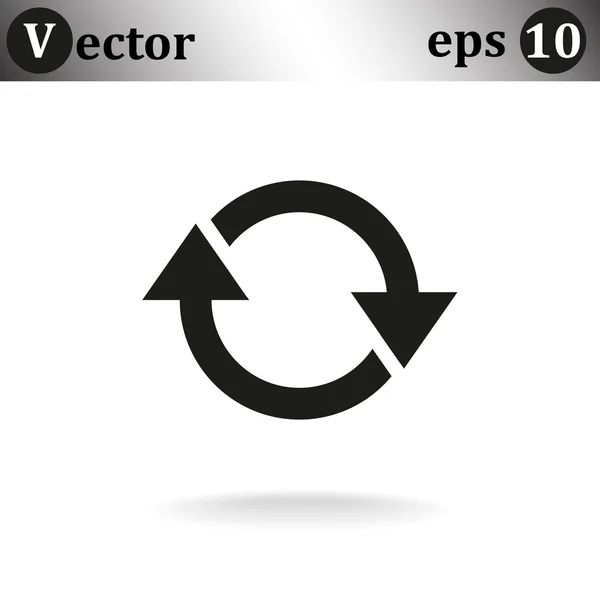 Flechas de rotación en un icono web círculo — Vector de stock