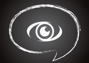 bir kara tahta üzerinde simge göz