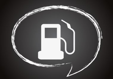 Simge benzin bir kara tahta üzerinde