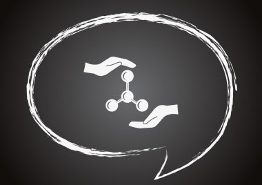 bir kara tahta üzerinde simge molekül