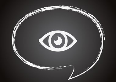 bir kara tahta üzerinde simge göz