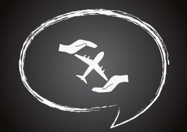 Bir kara tahta uçakta simgesi