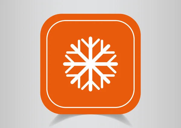 Floco de neve ícone no botão laranja —  Vetores de Stock