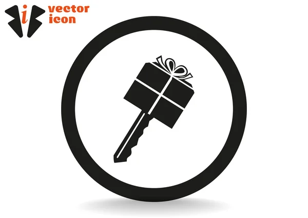 Icône clé cadeau — Image vectorielle