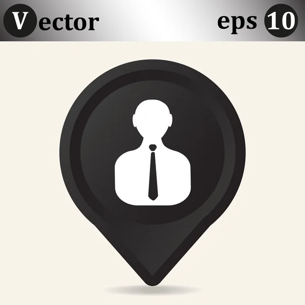 Icon person on button — Stock Vector