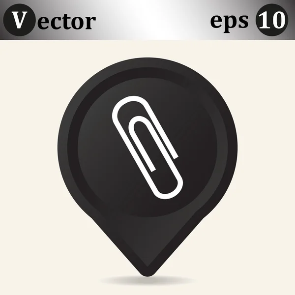 Clip icono en puntero negro — Vector de stock