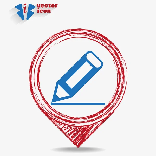 Icon on a red pointer — Stock Vector