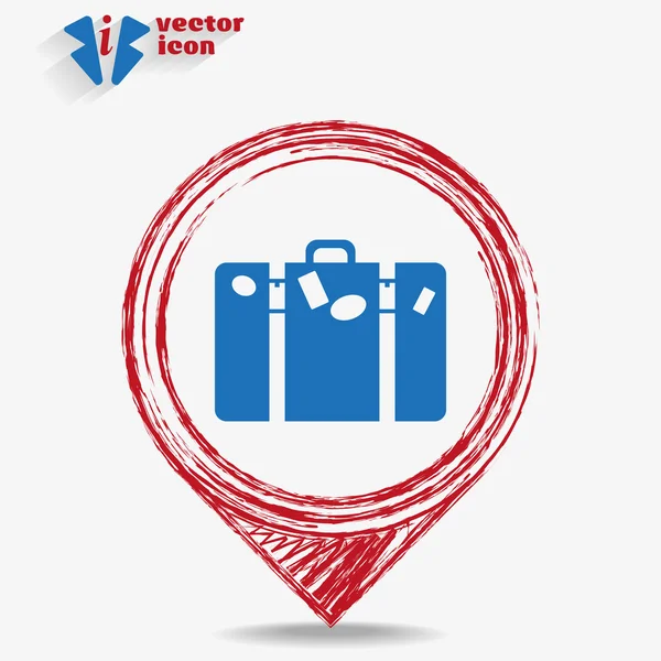 Bag tourist web icon — Stock Vector