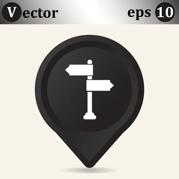Ikona šipky na černý ukazatel — Stockový vektor