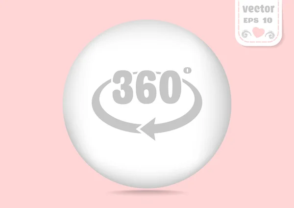 Gris icono web 360 grados — Vector de stock