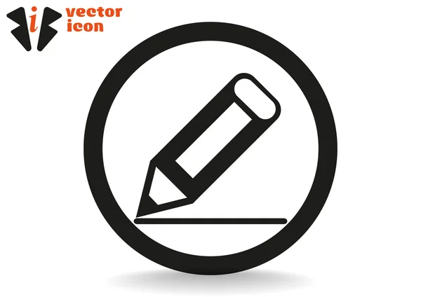 Ikonen penna i svart cirkel — Stock vektor