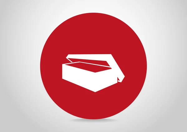 Caixa de ícone no círculo vermelho — Vetor de Stock
