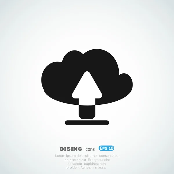 Téléchargement de fichiers Cloud icône web — Image vectorielle