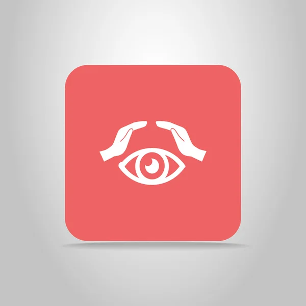 Eye in hands icon — Stock Vector