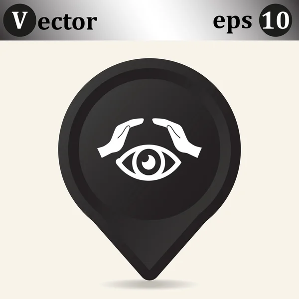 Ojo en las manos icono — Vector de stock