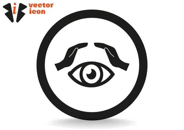 Oog in handen pictogram — Stockvector