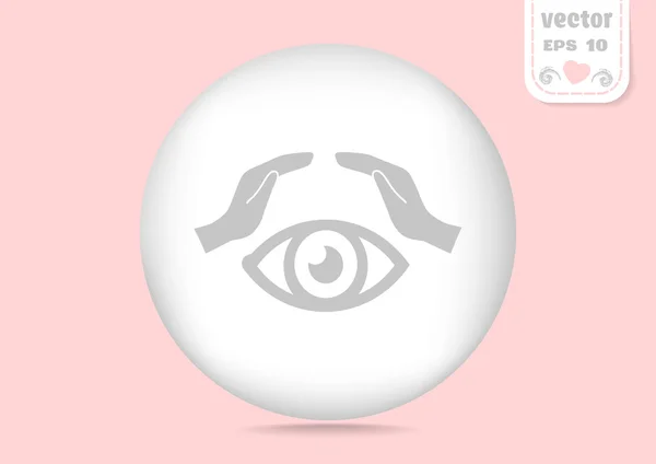 Eye in hands icon — Stock Vector