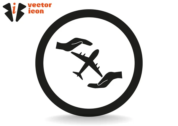 Aircraft in hands icon — Stock Vector