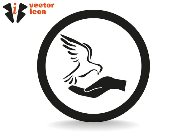 Icône colombe sur fond blanc — Image vectorielle