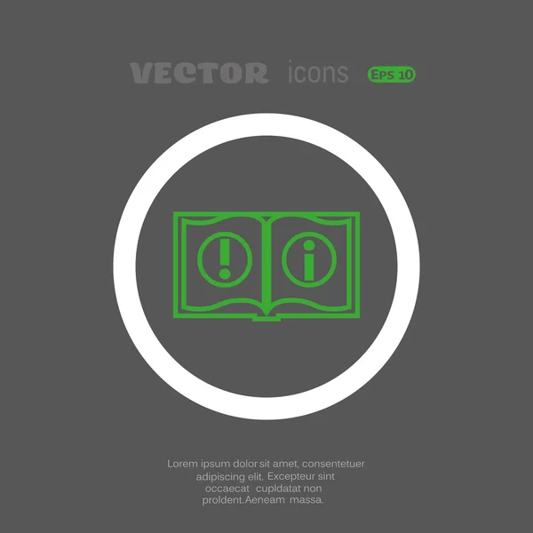 Libro icono web — Vector de stock