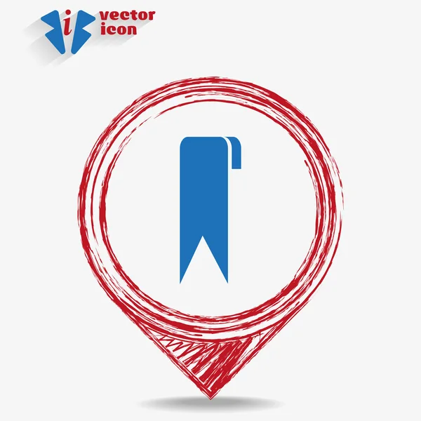 Icon on  red pointer — Stock Vector