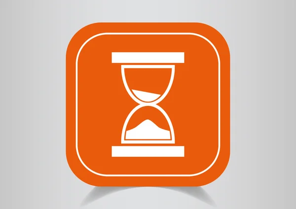 Icon on orange button — Stock Vector