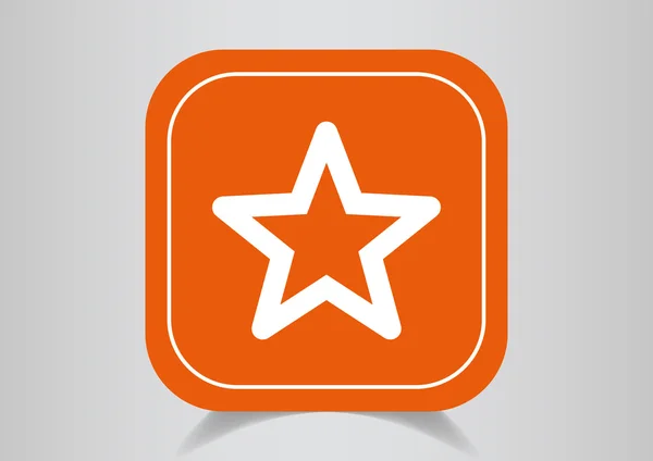 Icon star on  orange button — Stock Vector