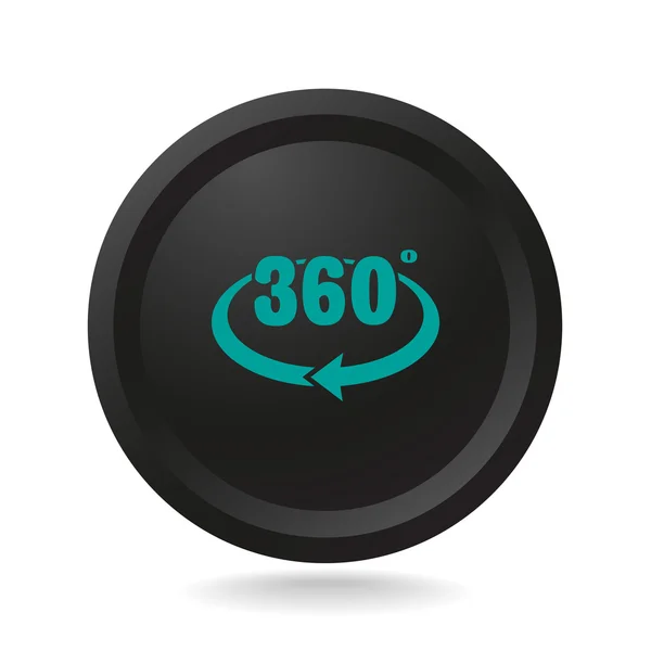 黒ボタンで 360 度のアイコン — ストックベクタ