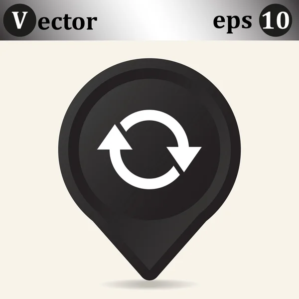 Flechas de rotación en un icono web círculo — Vector de stock