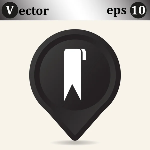 Záložka ikony na černý ukazatel — Stockový vektor