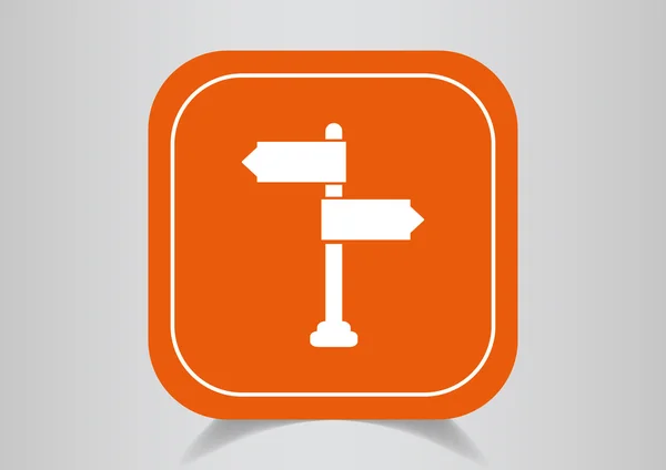 Icon on orange button — Stock Vector