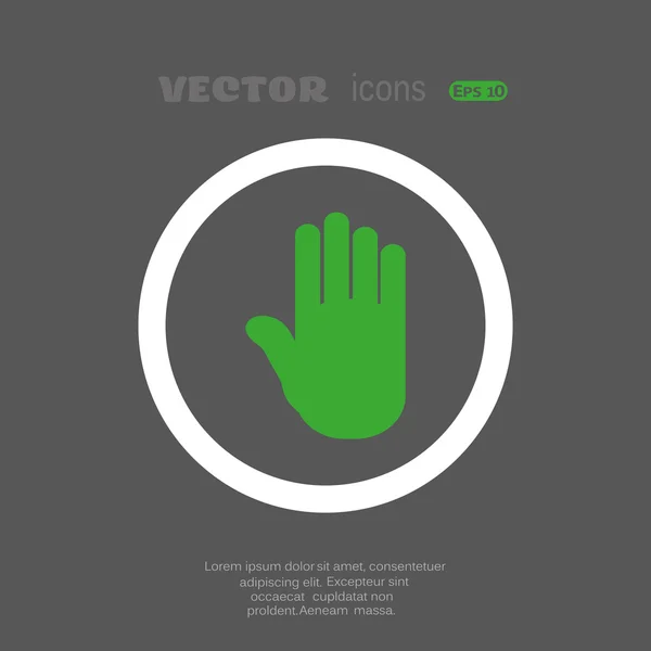 Pictogram van een hand stop web — Stockvector