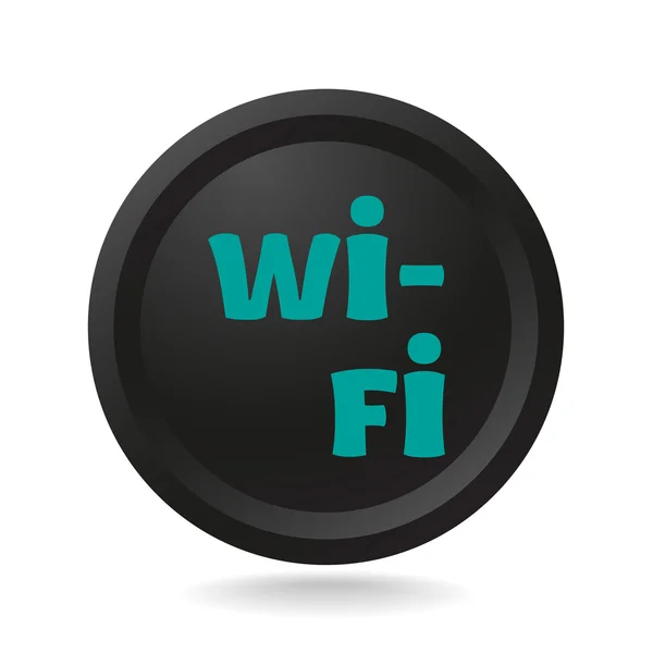 Icon wi-fi on black button — Stock Vector