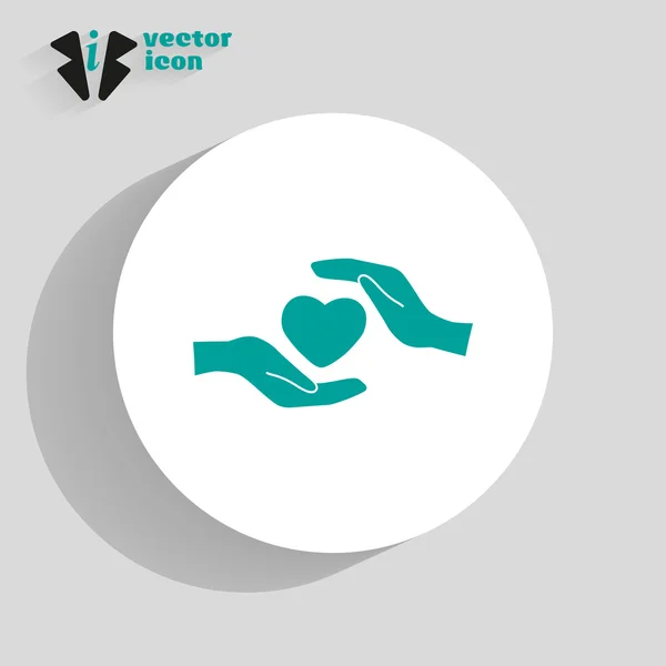 Heart in hands icon — Stock Vector