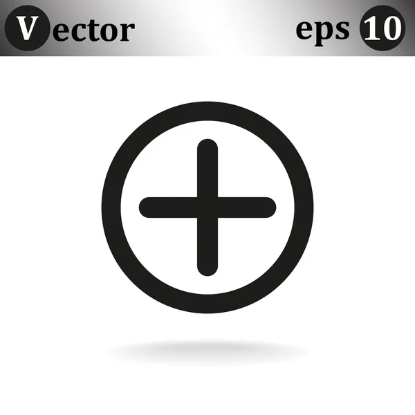 Más signo para añadir el icono Web — Vector de stock